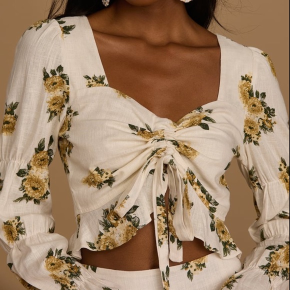 Lulus Tops - Lulus | Spring On Linen Blend Top
